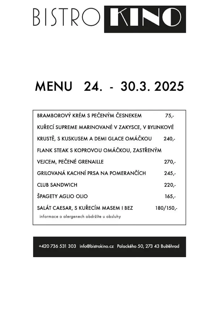 Menu_Bistro KINO_Buštěhrad_immagine_2