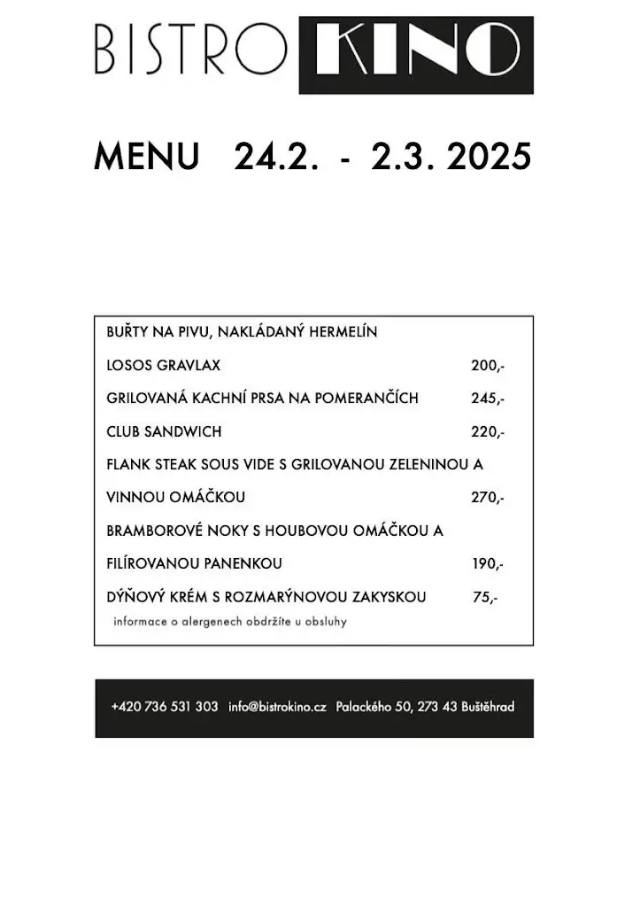 Menu_Bistro KINO_Buštěhrad_immagine_4