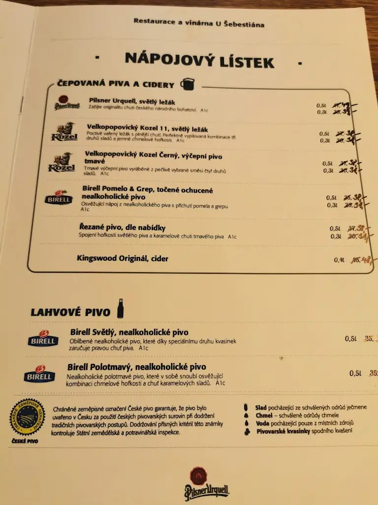 Menu_Restaurace U Šebestiána_Vysočany_immagine_1