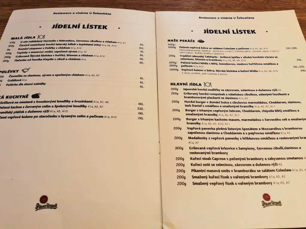 Menu_Restaurace U Šebestiána_Vysočany_immagine_2
