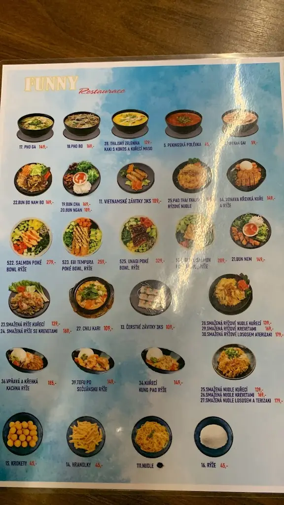 Menu_Funny restaurace_Vysočany_image_1