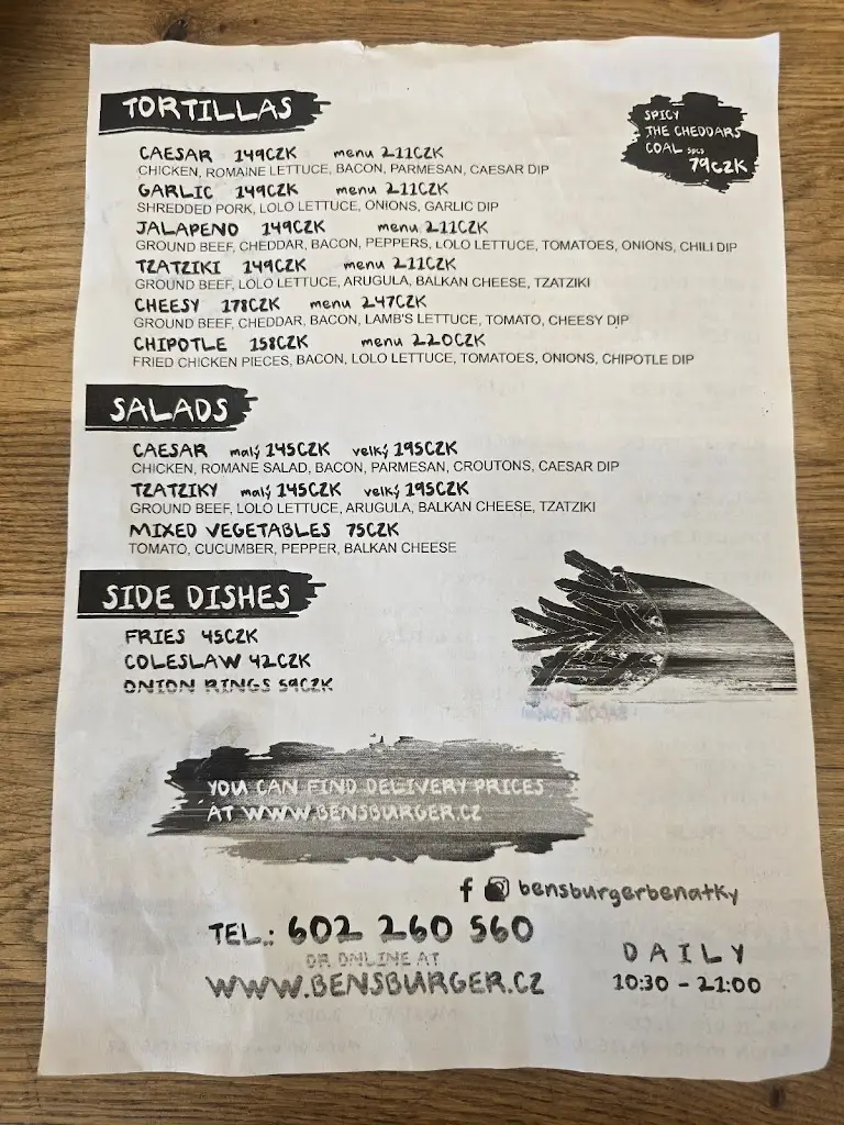 Menu_Ben's Burger_Benátky nad Jizerou_image_2