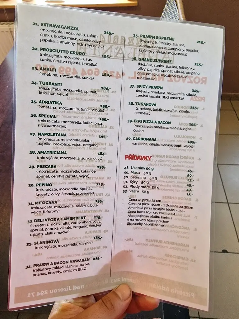 Menu_Adelante Pizzeria_Benátky nad Jizerou_immagine_1