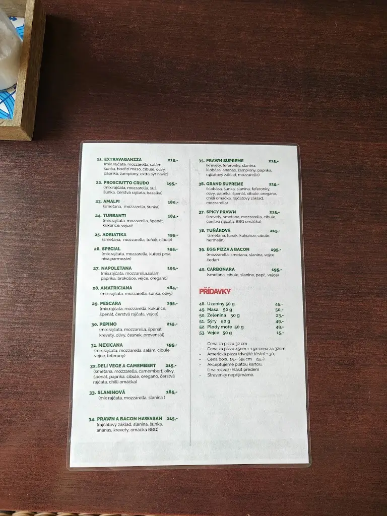 Menu_Adelante Pizzeria_Benátky nad Jizerou_immagine_4
