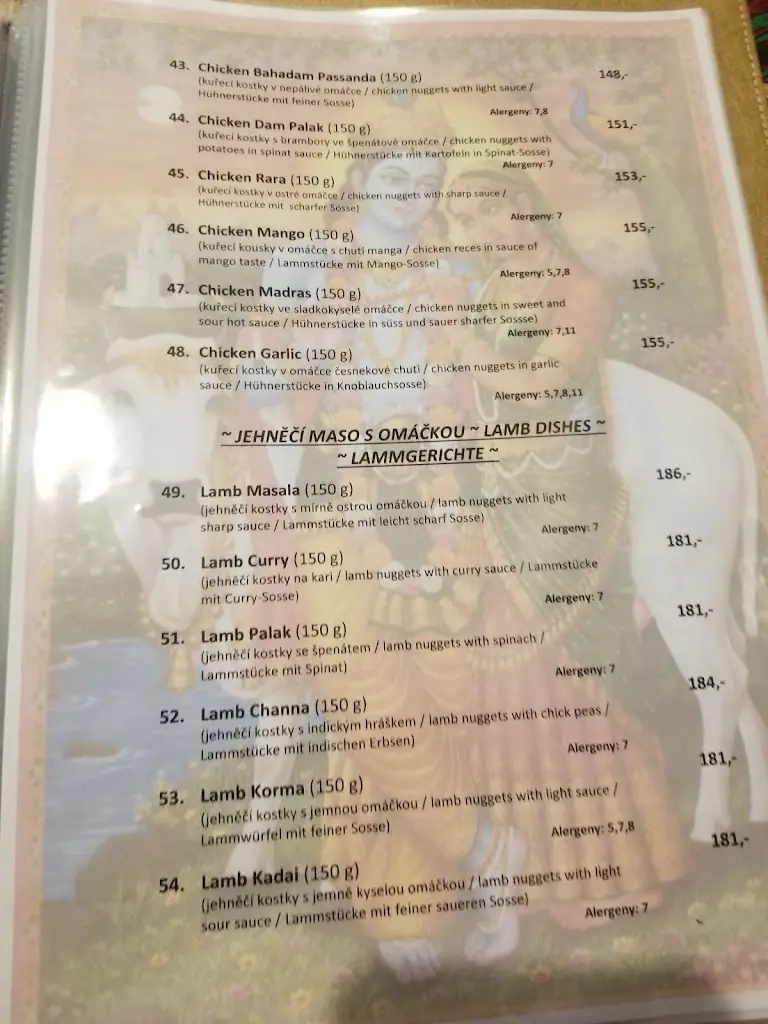 Menu_Indická Restaurace Tandoor_Okres Písek_image_3