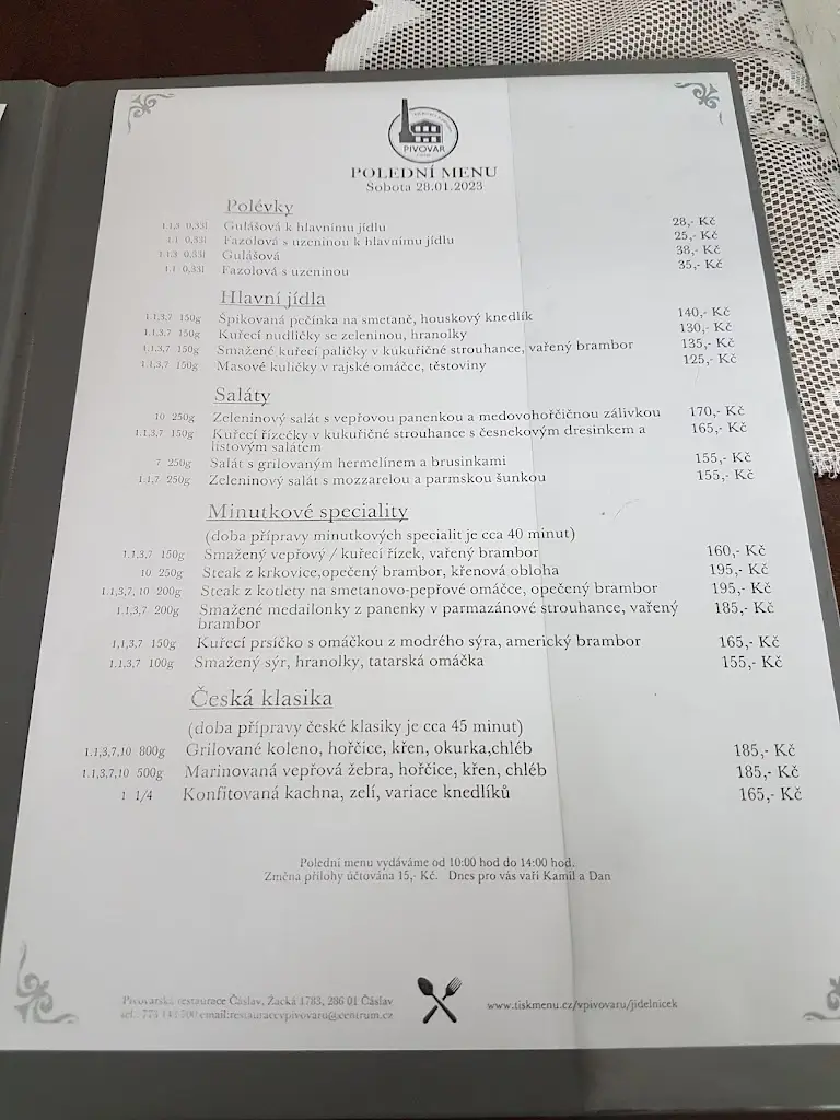 Menu_Pivovarská restaurace v Čáslavi_Čáslav_image_3