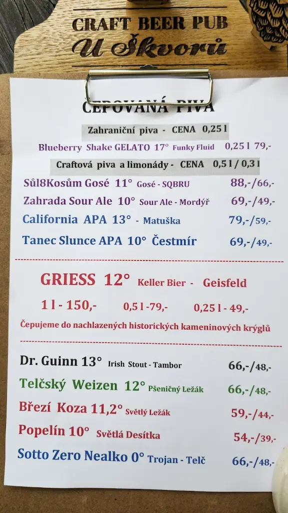 Menu_CRAFT BEER PUB - U Škvorů_Čerčany_image_1