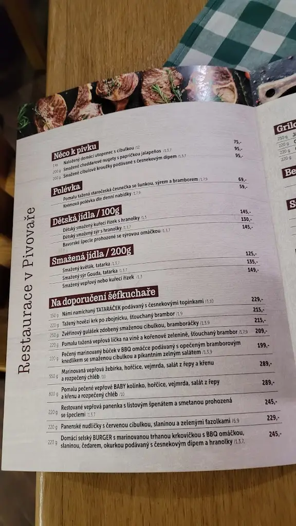 Menu_Bohémovna V Pivovaře_Brandýs nad Labem-Stará Boleslav_image_3