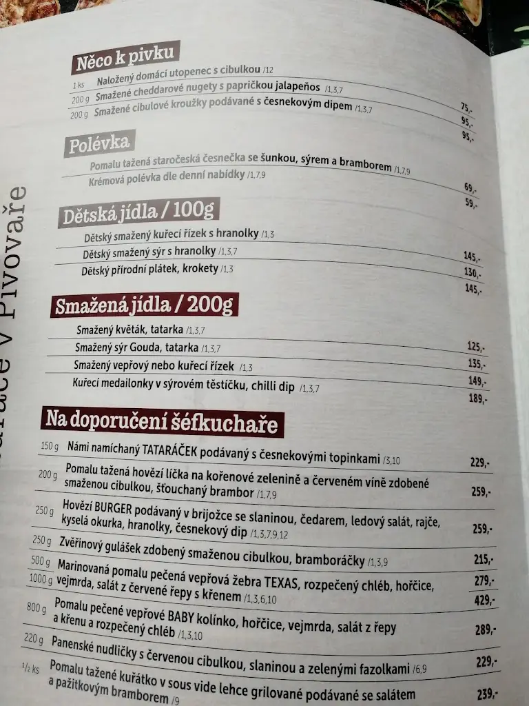 Menu_Bohémovna V Pivovaře_Brandýs nad Labem-Stará Boleslav_image_4