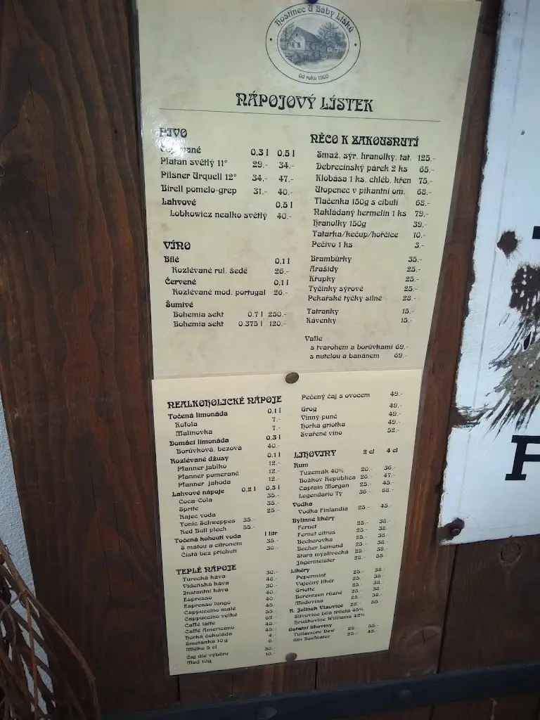 Menu_Hostinec U Báby Lišků_Okres Písek_image_1