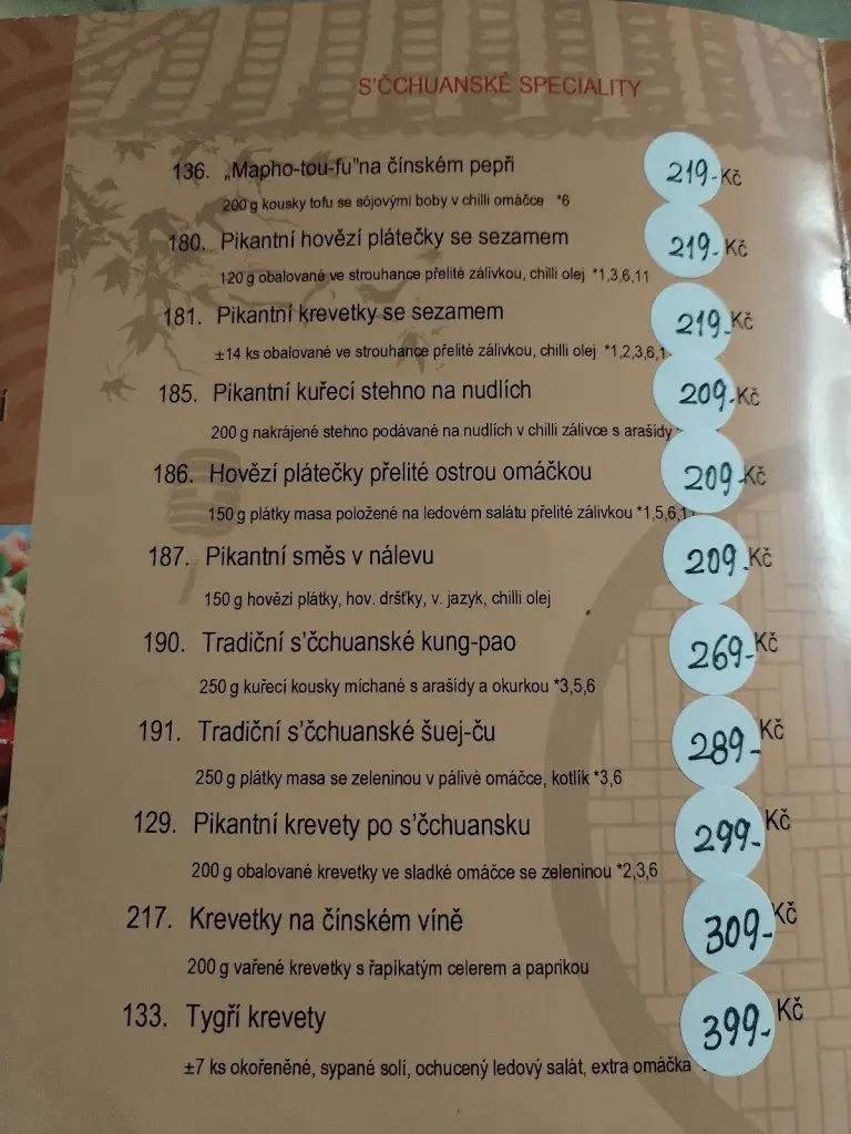 Menu_Restaurace Čínské zátiší 成都酒家_Čelákovice_image_2