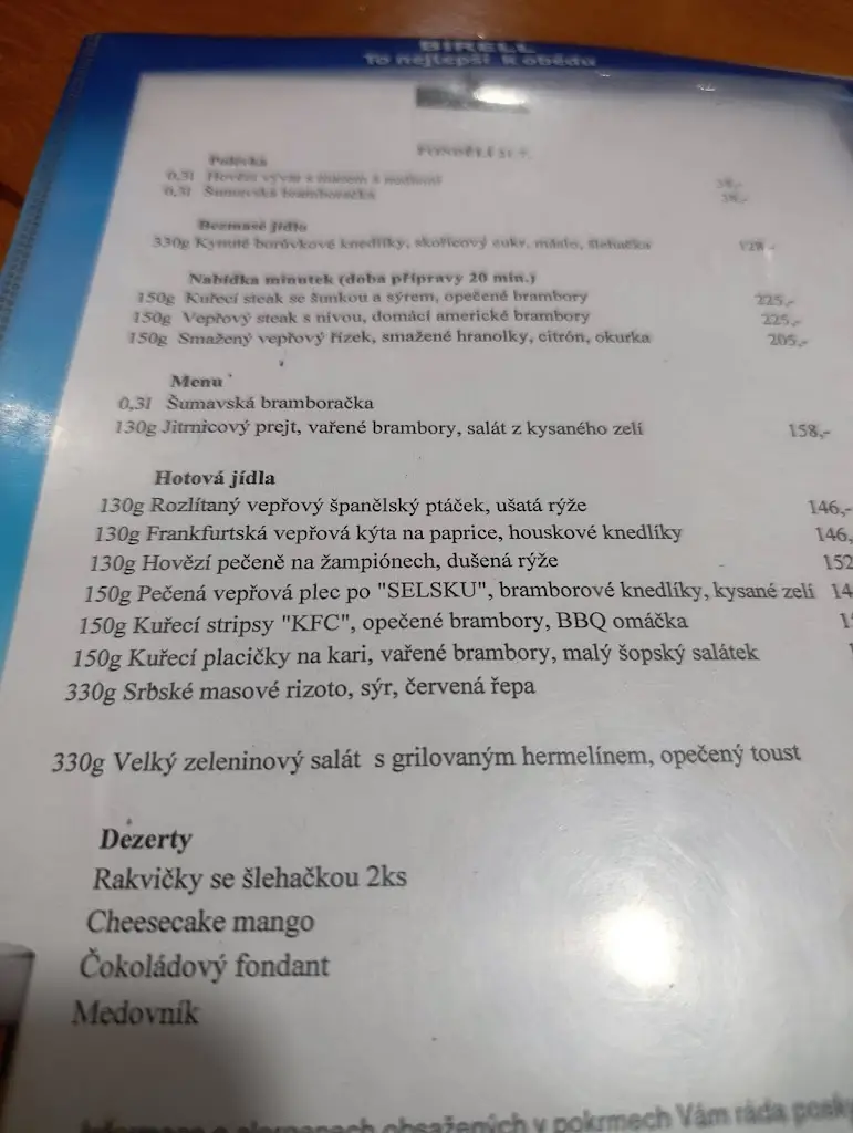 Menu_Hotel a Restaurace Radnice Dobrovice_Dobrovice_immagine_1