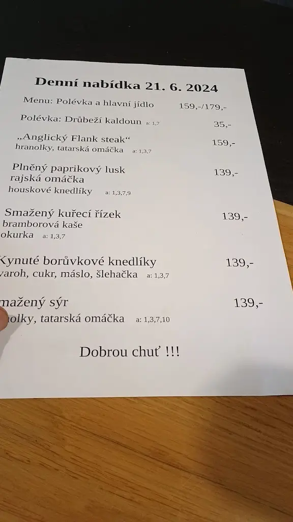 Menu_Restaurace Kup_Český Brod_immagine_1