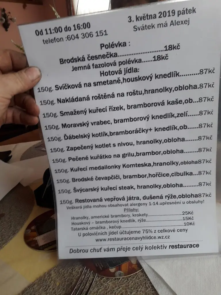 Menu_Restaurace Na vyhlídce_Český Brod_image_2