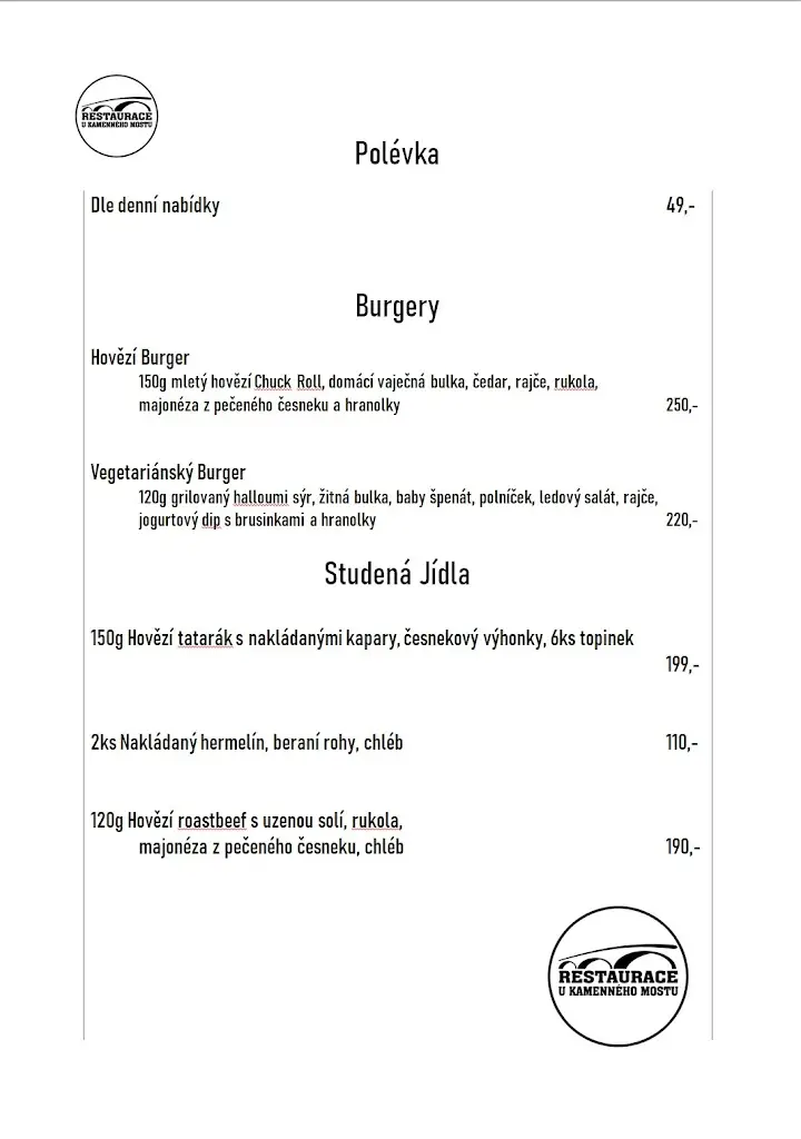 Menu_Restaurace U Kamenného mostu_Okres Písek_image_2