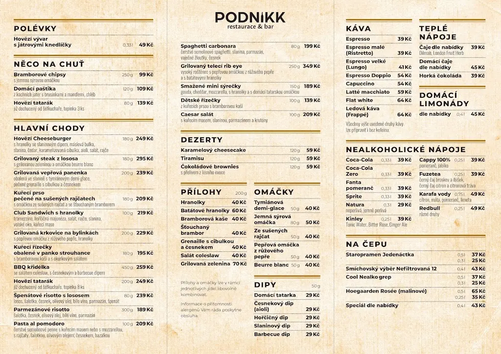 Menu_PODNIKK restaurace a bar_Hořovice_image_1