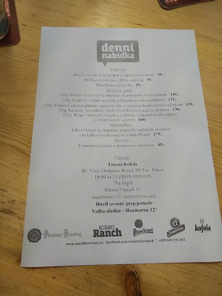 Menu_Restaurace Ranch_Hořovice_image_1