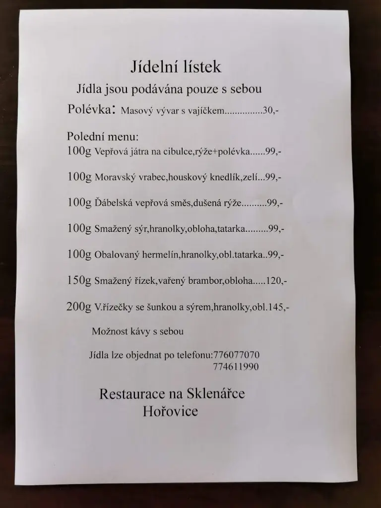Menu_Restaurace Na Sklenářce_Hořovice_image_1