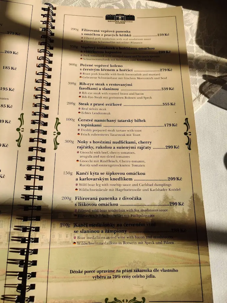 Menu_Restaurant Chateau Dobříš_Dobříš_image_3