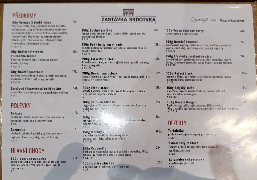 Menu_Zastávka Srdcovka_Dobříš_image_1