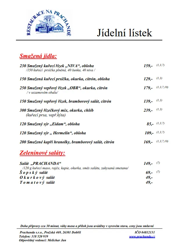 Menu_Restaurace Na Prachandě_Dobříš_image_2