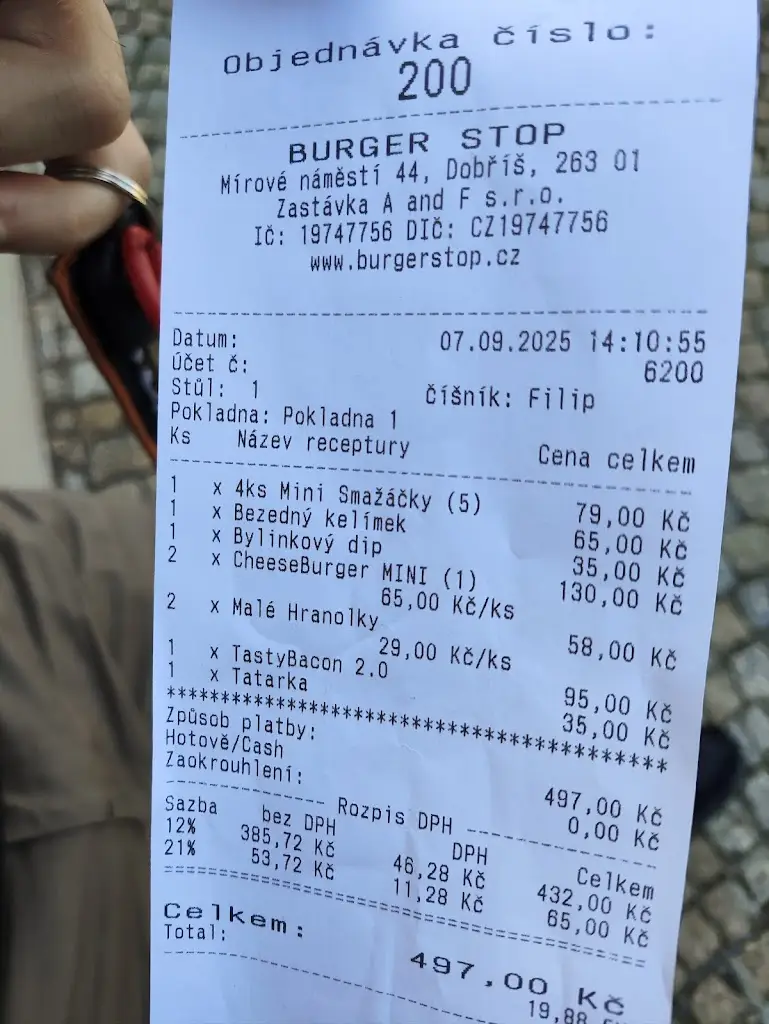 Bikersfield Pneuservis_Burger Stop by Zastávka_Dobříš_recensione