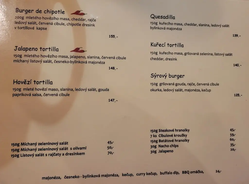 Menu_Columbus burger restaurant_Okres Písek_image_3