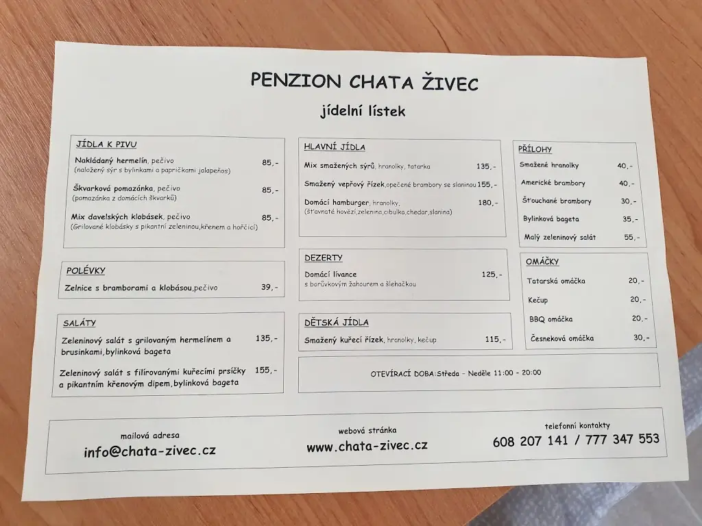 Menu_Chata Živec_Okres Písek_image_3