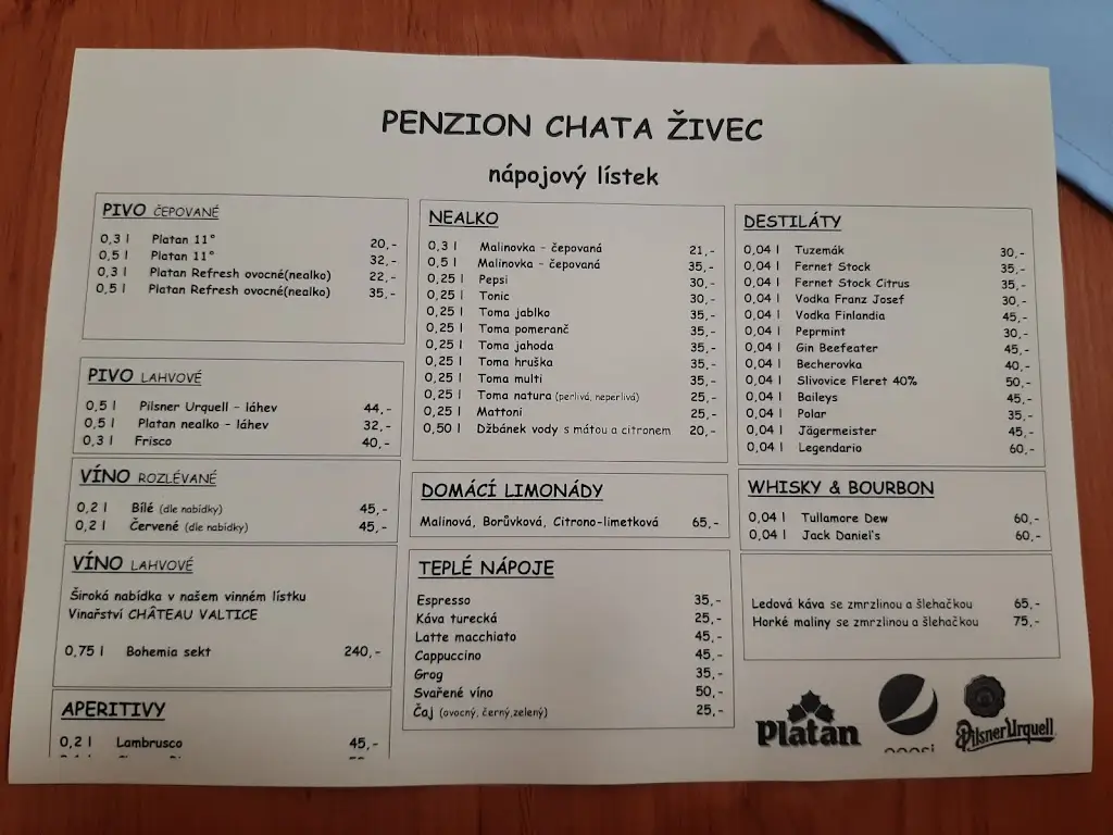 Menu_Chata Živec_Okres Písek_image_4