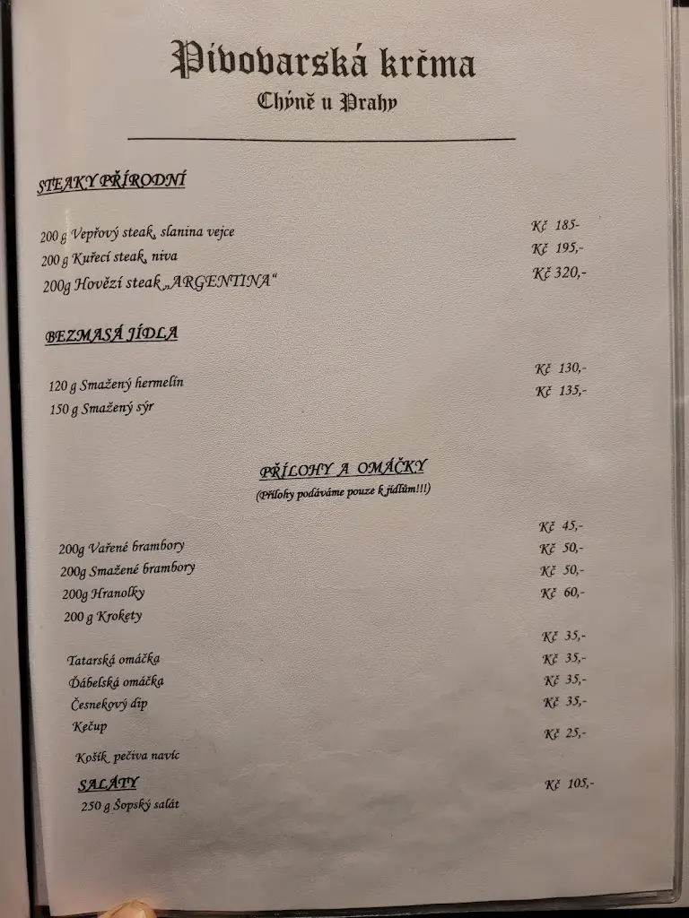 Menu_Restaurace Pivovarská krčma_Hostivice_image_4