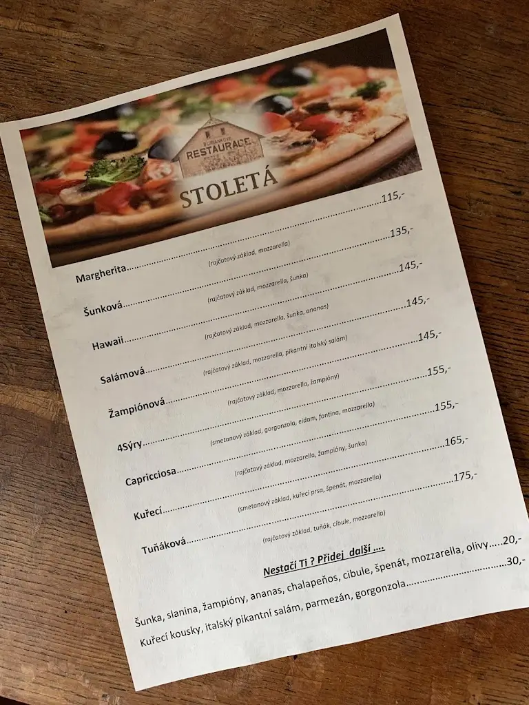 Menu_Restaurace Stoletá_Hradištko_immagine_2