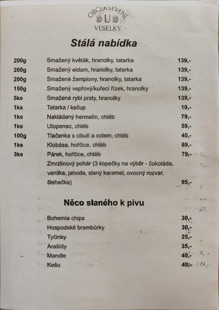 Menu_Občerstvení u Veselky_Kamenný Přívoz_image_4