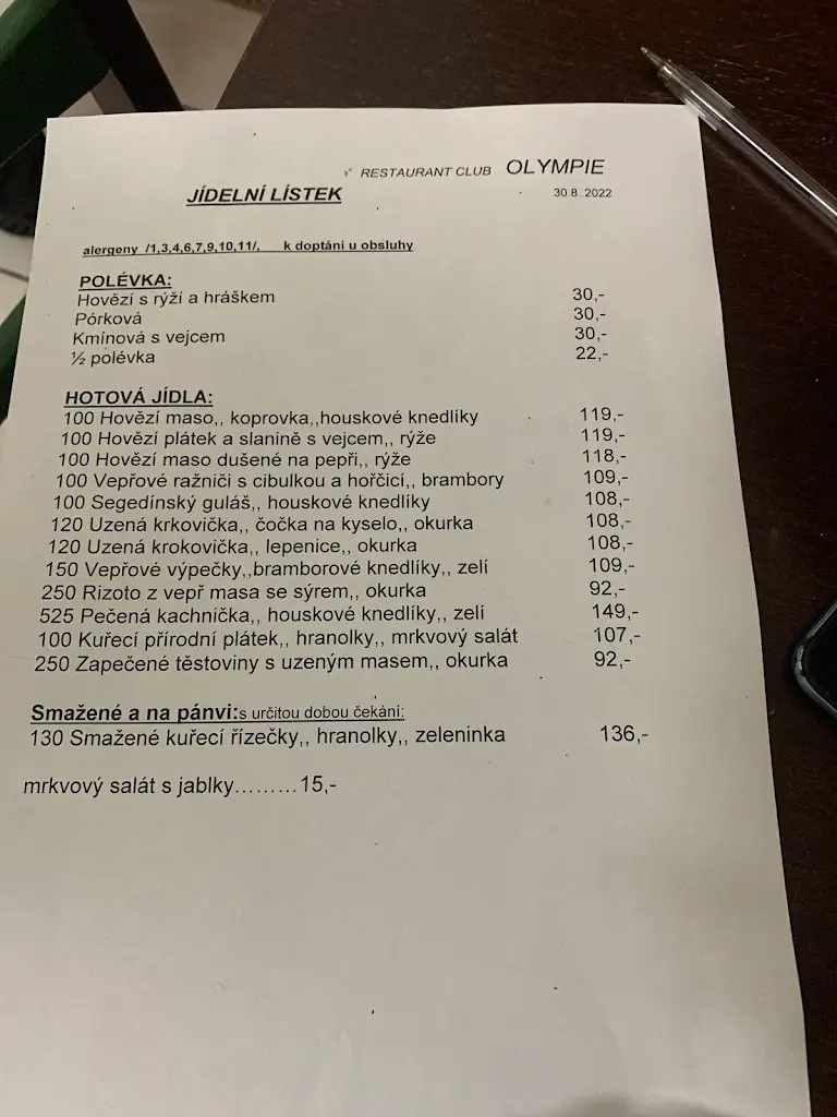 Menu_Restaurace Olympie_Okres Písek_image_2
