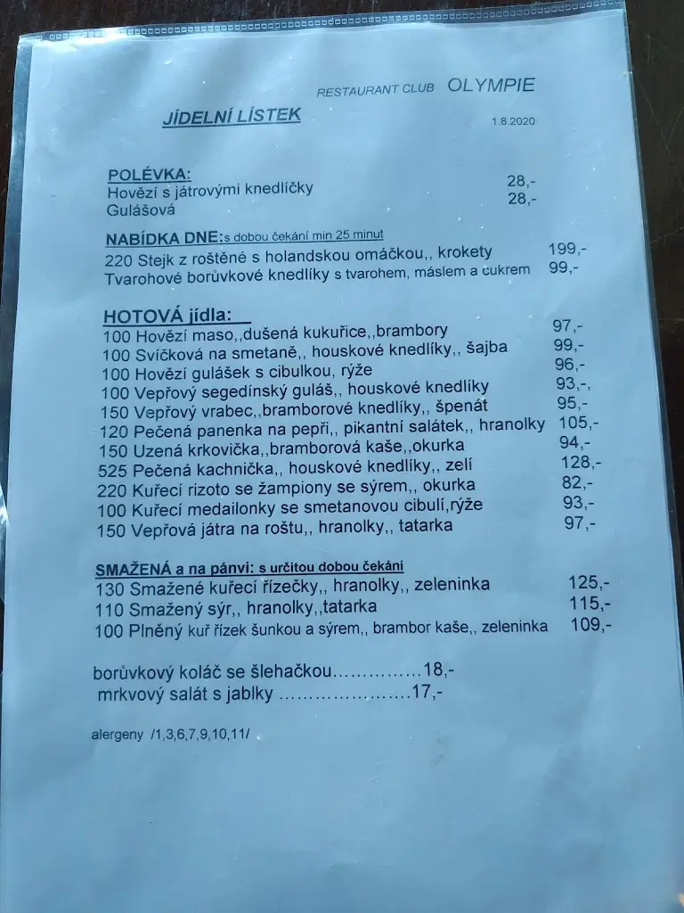 Menu_Restaurace Olympie_Okres Písek_image_3