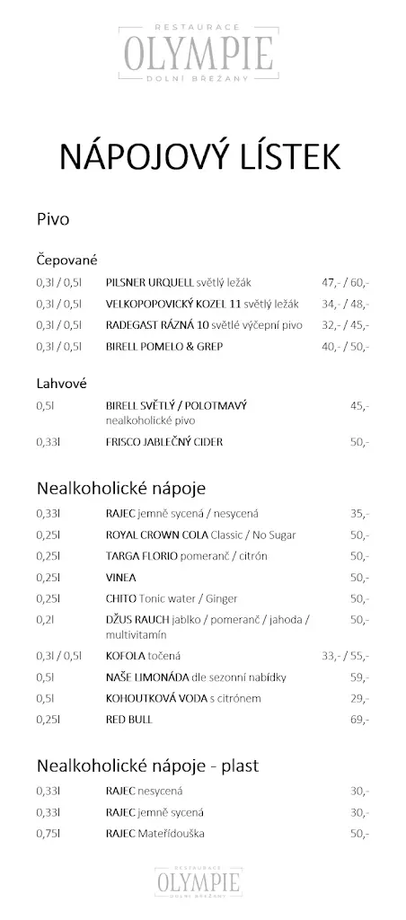 Menu_Restaurace Olympie Dolní Břežany_Dolní Břežany_image_4