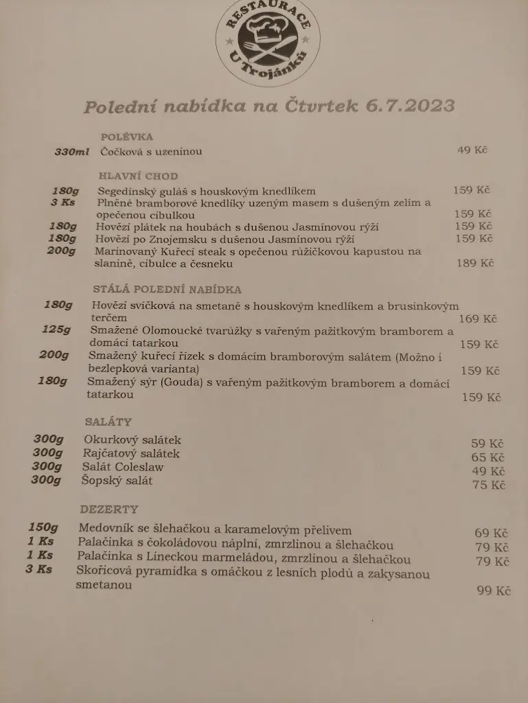 Menu_Pub U Trojánků_Dolní Břežany_image_1