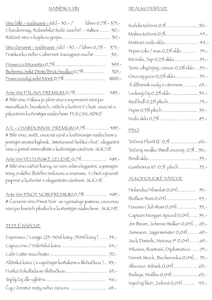 Menu_Motorest Stará Pošta - restaurace,hotel_Klecany_image_1