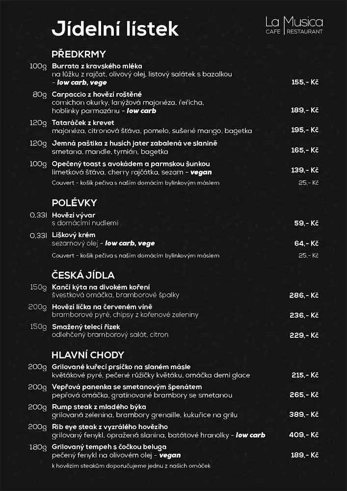 Menu_Restaurace La Musica_Kolín_immagine_2