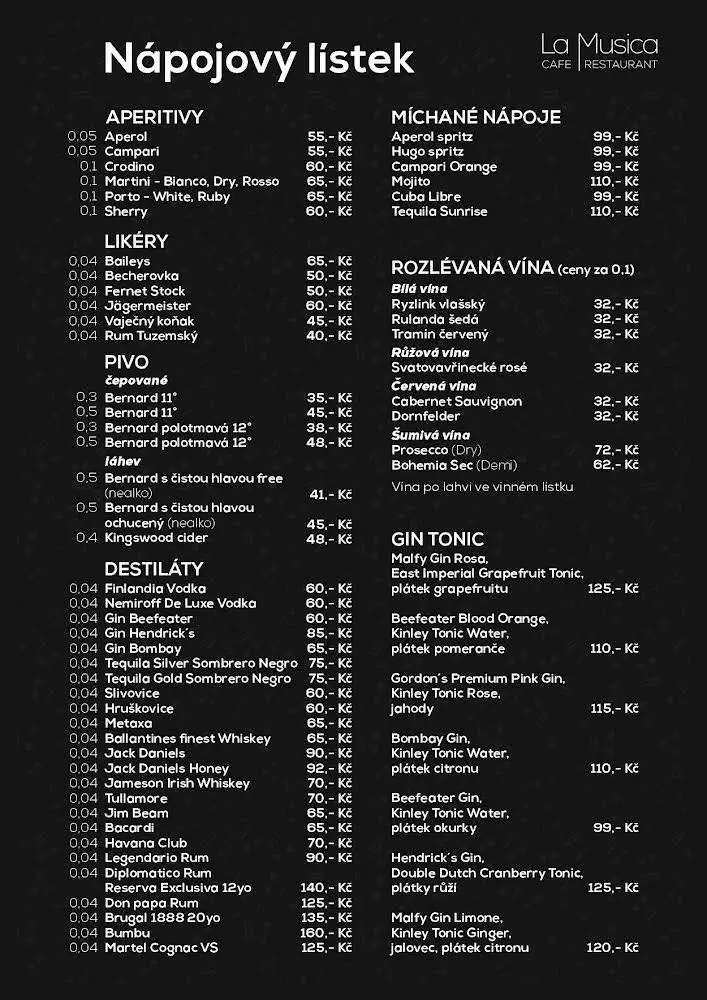 Menu_Restaurace La Musica_Kolín_immagine_3