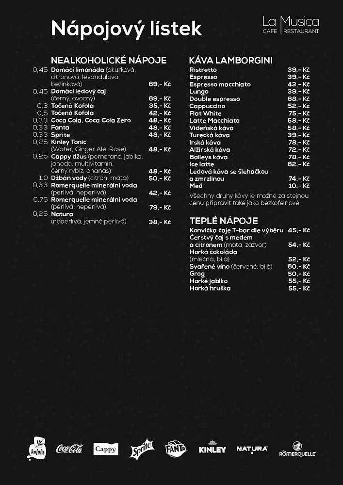 Menu_Restaurace La Musica_Kolín_immagine_4
