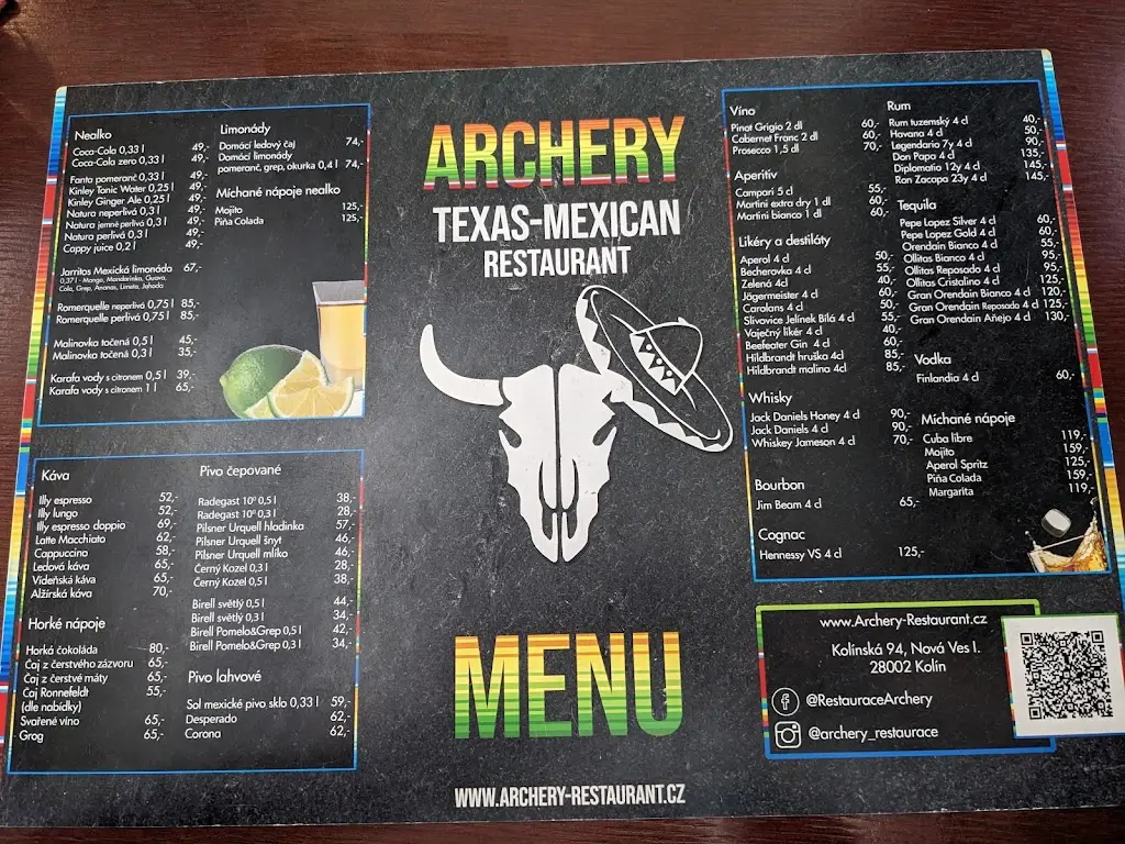 Menu_ARCHERY - Texas Mexican Restaurant_Kolín_image_2