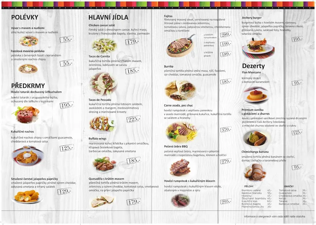 Menu_ARCHERY - Texas Mexican Restaurant_Kolín_image_4