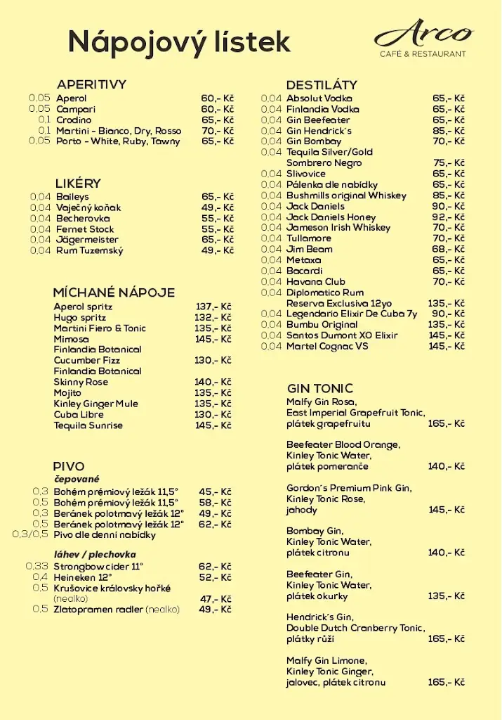 Menu_Arco Café&Restaurant_Kolín_image_3