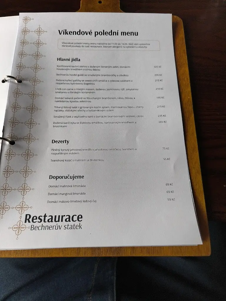 Menu_Bechnerův statek restaurace a ubytovaní_Lány_image_1