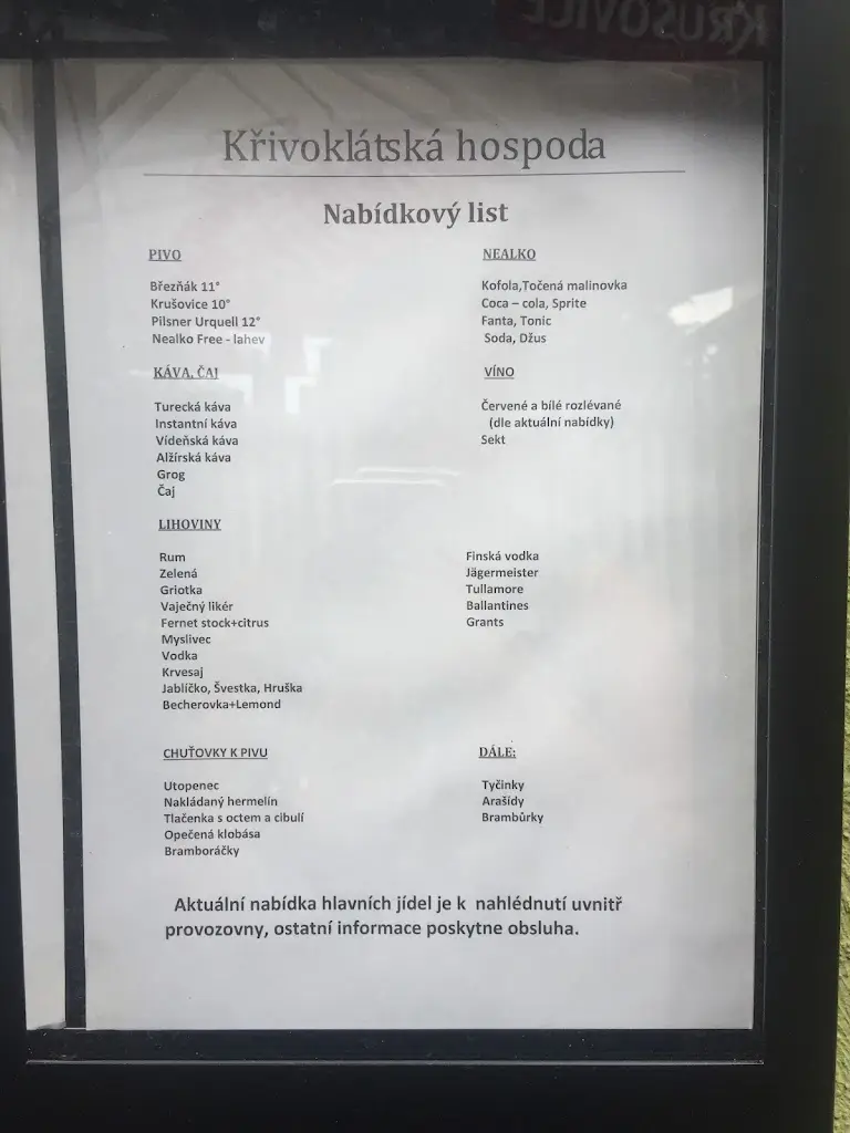 Menu_Křivoklátská Hospoda_Lány_image_2