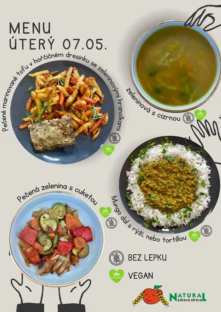 Menu_Natural Písek s.r.o. – vegetariánská restaurace a prodejna_Okres Písek_image_1