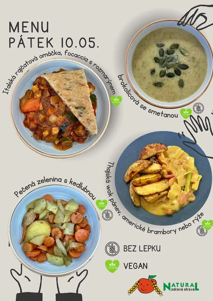 Menu_Natural Písek s.r.o. – vegetariánská restaurace a prodejna_Okres Písek_image_2
