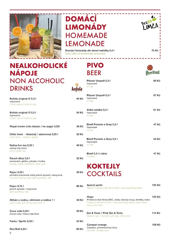 Menu_Restaurace VISTA & Penzion VISTA Mlada Boleslav_Kosmonosy_image_1