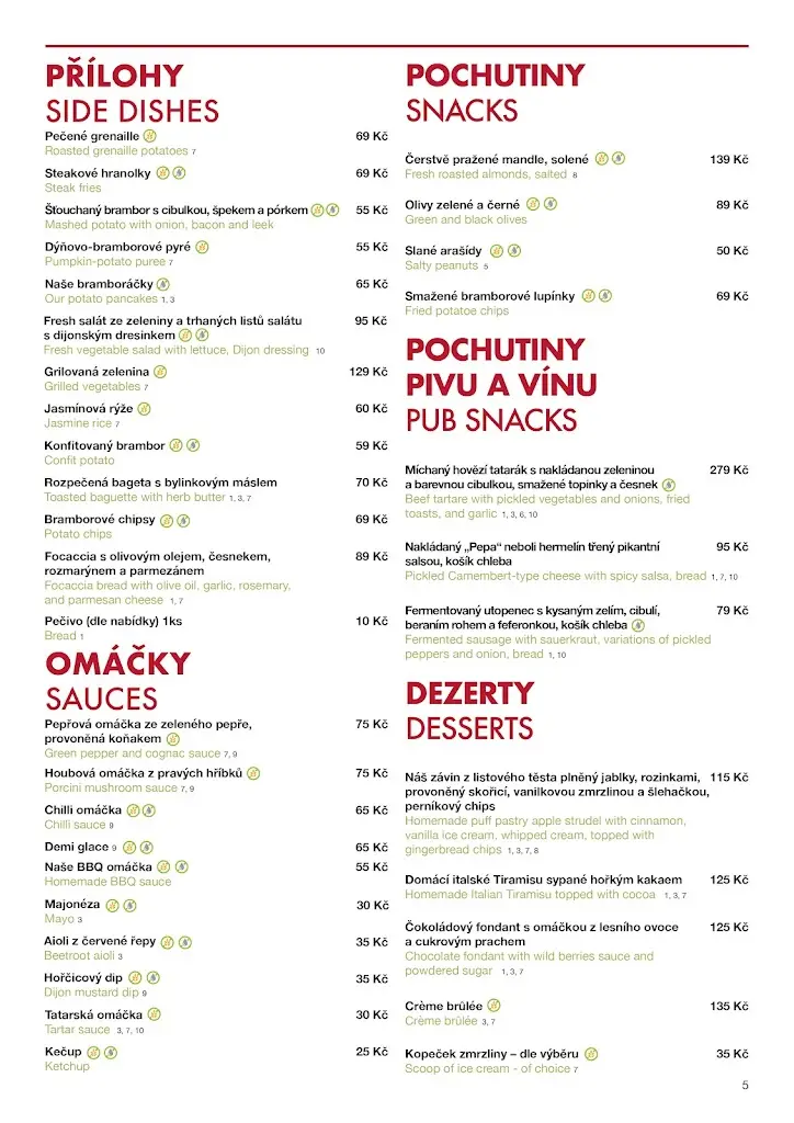 Menu_Restaurace VISTA & Penzion VISTA Mlada Boleslav_Kosmonosy_image_4
