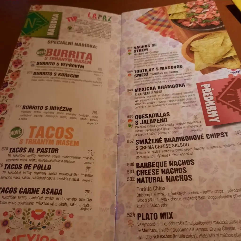 Menu_Mexická restaurace La Paz Kladno_Kladno_image_3